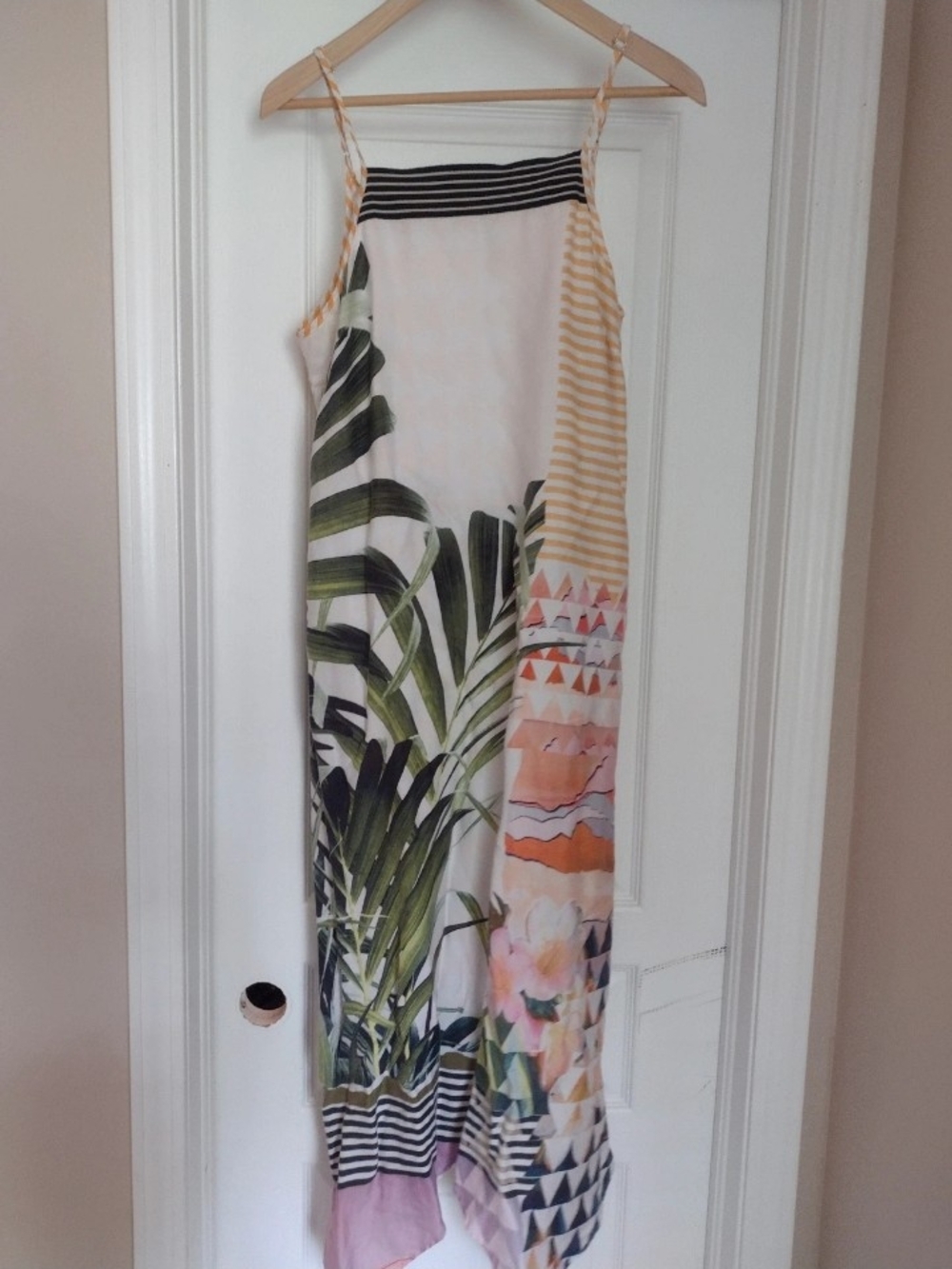 Prana Selene White Green Botanical Midi Dress - Picture 7 of 7
